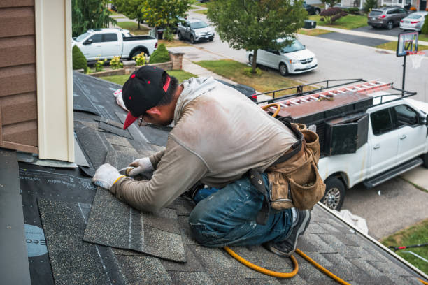 Professional Gutter Repair And Installation technician working in Belleville, MI